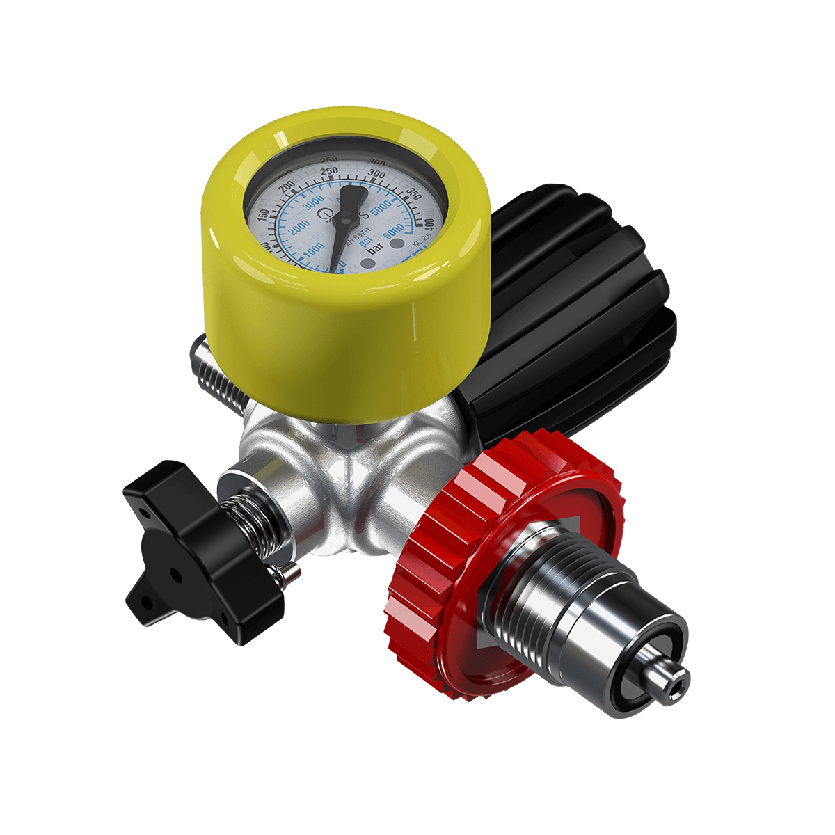 Coltri DRV300 Cylinder Connection DRV DIN 300 bar with pressure gauge