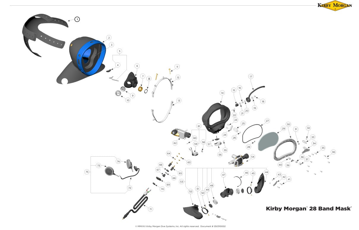 Kirby Morgan Band Mask 28 Spare Parts