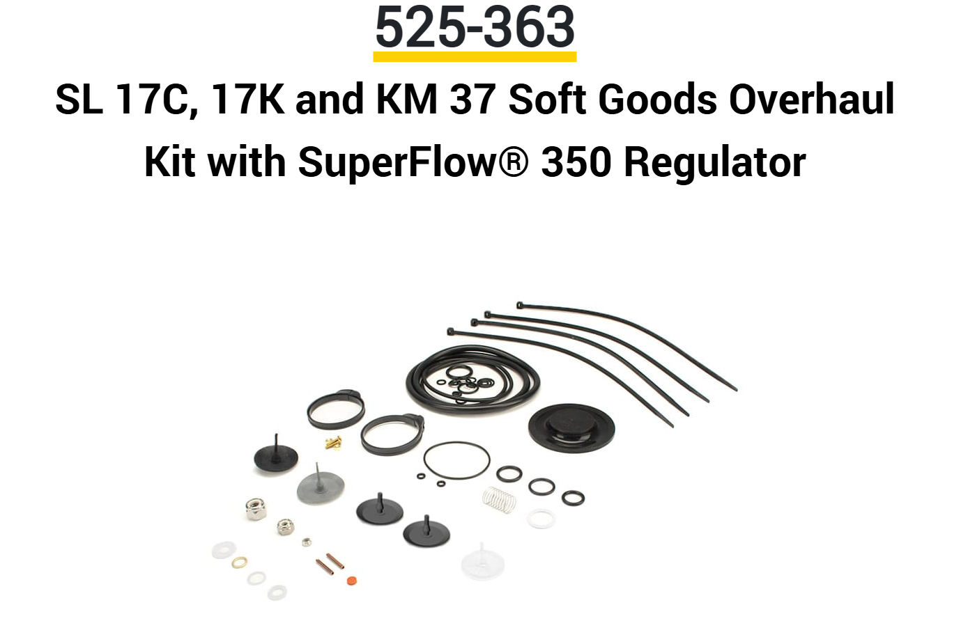 525-363 SL 17C, 17K and KM 37 Soft Goods Overhaul Kit with SuperFlow® 350 Regulator - KIRBY MORGAN
