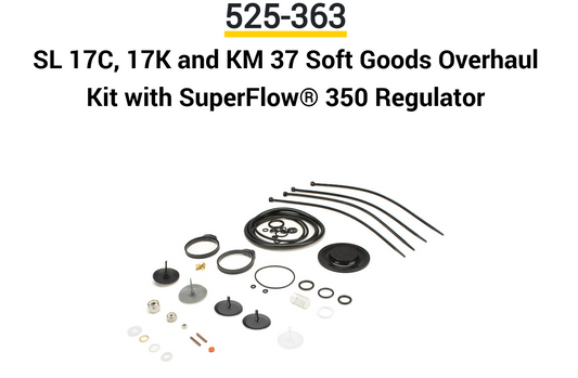 525-363 SL 17C, 17K and KM 37 Soft Goods Overhaul Kit with SuperFlow® 350 Regulator - KIRBY MORGAN