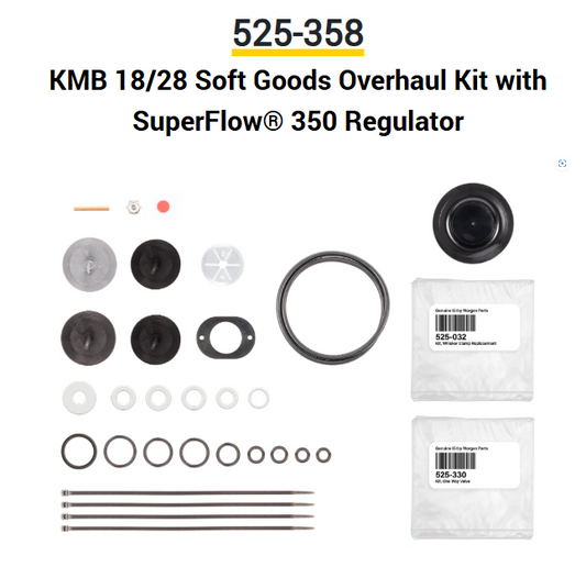 525-358 KMB 18/28 Soft Goods Overhaul Kit with SuperFlow® 350 Regulator - KIRBY MORGAN