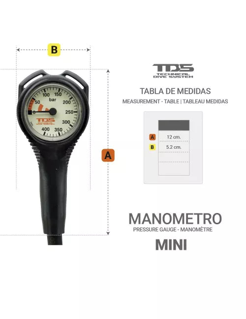 MINI PRESSURE GAUGE 400 BAR